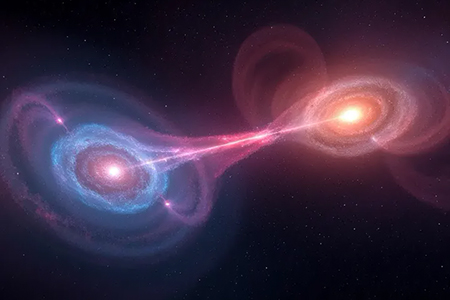 Astrónomos descubrieron un puente de hidrógeno neutro que conecta dos galaxias enanas, revelando procesos de interacción y evolución galáctica.