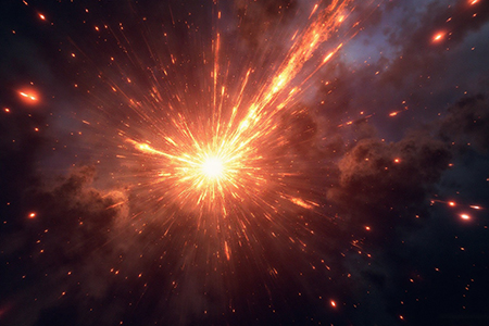 Astrónomos descubren una explosión cósmica inédita con ráfagas de rayos gamma periódicas, posiblemente causada por un agujero negro intermedio.
