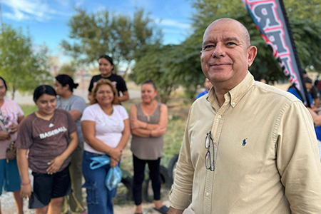 El diputado Cuauhtémoc Estrada reconoció los avances en Riberas del Bravo gracias al presupuesto participativo, que permitió rehabilitar el Parque El Gusanito, escuelas y canchas con el impulso de los vecinos.