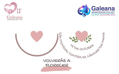 El Gobierno y DIF de Galeana invitan a la marcha por el Día Mundial de la Lucha contra el Cáncer de Mama el 20 de octubre desde el Cecyt 16.