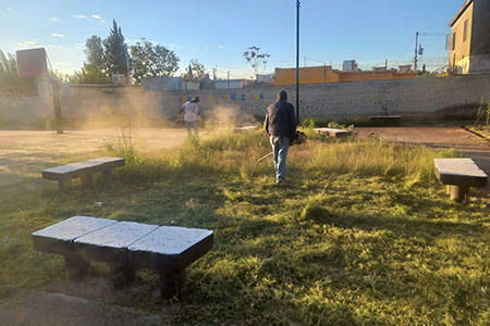 El Gobierno Municipal de Nuevo Casas Grandes realizó limpieza y mantenimiento en diez parques públicos, atendiendo la instrucción de la alcaldesa Edith Escárcega.