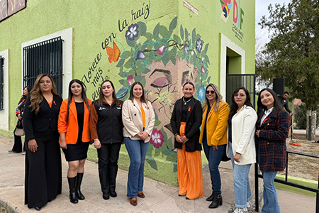 DIF de Casas Grandes reveló el mural “Alcira”, obra que busca concientizar sobre la violencia contra la mujer y promover el respeto.