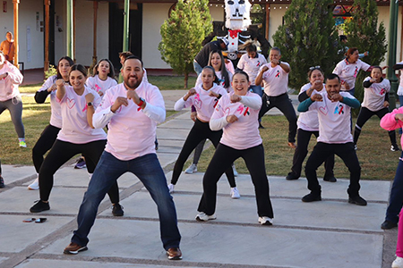Gobierno y DIF Municipal de Casas Grandes realizaron una jornada de activación física y sensibilización para conmemorar la lucha contra el cáncer de mama.