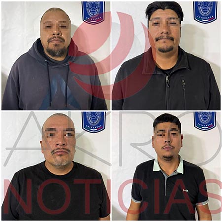 Cuatro hombres fueron detenidos en flagrancia por daños y lesiones en una riña registrada en Puerto Palomas, municipio de Ascensión.