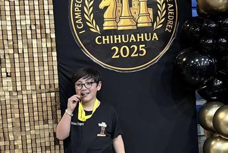 Mateo López Osuna, originario de Nuevo Casas Grandes, ganó el campeonato Sub 9 de ajedrez en Cuauhtémoc y clasificó a los Juegos Panamericanos en El Salvador.