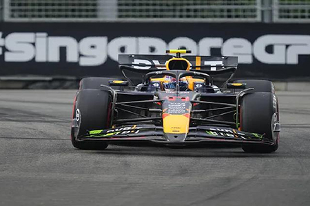 Checo Pérez arrancará desde la 13ª posición en el GP de Singapur tras quedar fuera en la Q2 por inestabilidad en su RB20.