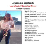 Laura Isabel González Rivera, mujer de 30 años originaria de Ciudad Madera, desapareció en Nuevo Casas Grandes, Chihuahua.