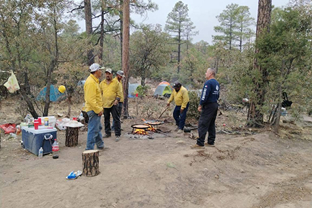 La CEPC de Chihuahua envió una brigada de combatientes forestales a la Cueva de la Olla en Casas Grandes para reforzar las labores contra el incendio. Autoridades trabajan en coordinación para proteger la zona.