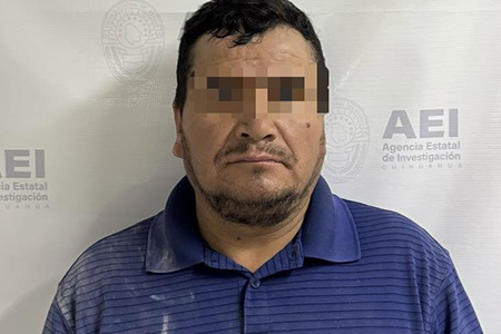Agentes de la AEI detuvieron a Jaime José N. G. por violencia familiar en Nuevo Casas Grandes, Chihuahua.