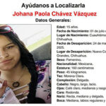 Johana Paola Chávez Vázquez, de 15 años, desapareció el 24 de mayo en Nuevo Casas Grandes. Fue vista por última vez con una blusa rosa, short de mezclilla y tenis. Autoridades piden ayuda para localizarla.
