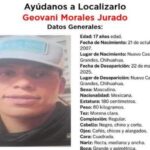 Geovani Morales Jurado, de 17 años, desapareció el 22 de mayo en Nuevo Casas Grandes, Chihuahua. Fiscalía emite alerta e invita a la ciudadanía a compartir información que ayude a localizarlo.