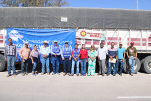 Más de 40 productores de la región recibieron maíz rolado como apoyo ante la sequía. El Gobierno Municipal y Estatal trabajaron en conjunto para fortalecer la alimentación del ganado.