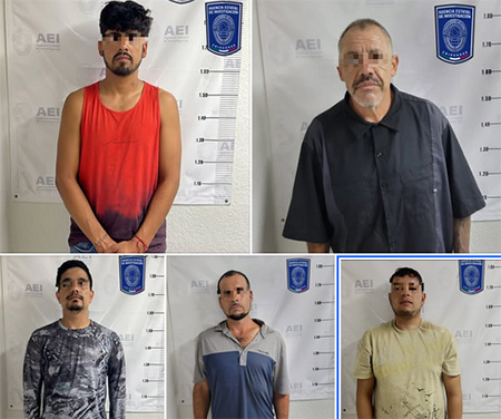 Cinco personas fueron detenidas y varias sustancias ilegales decomisadas en un cateo realizado por la AEI en la colonia VillaHermosa, como parte de los operativos contra delitos del fuero común.