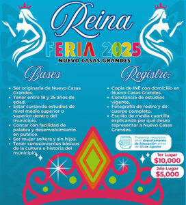 El Gobierno de NCG lanza la convocatoria para Reina de la Feria 2025, invitando a jóvenes de entre 18 y 25 años a participar en este tradicional certamen. Premios de hasta $10,000 pesos.
