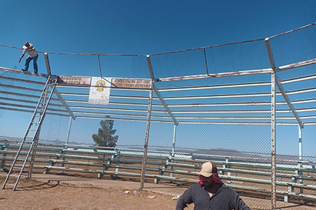 Inician obras de remodelación en el Campo Rotario de Softbol en Nuevo Casas Grandes. Se construirán baños, casetas, cafetería y se instalará pasto sintético y alumbrado, con recursos del Presupuesto Participativo 2024.