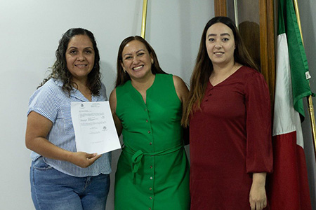 Aprueban construcción de domo en el Telebachillerato 8036 de la colonia Buena Fe. La presidenta Edith Escárcega reitera su apoyo a la educación.