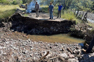 Las lluvias destruyeron el puente y los caminos hacia los ejidos Palanganas y Heroína en Casas Grandes, dejando a decenas de familias incomunicadas.