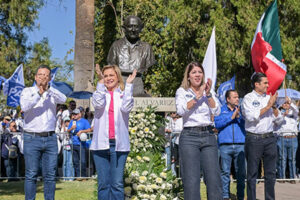 Militantes del PAN marcharon en Chihuahua bajo el lema “Juntos y Fuertes”. Líderes como Maru Campos y Jorge Romero advirtieron que “Morena no entrará al estado”.