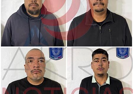 Cuatro hombres fueron detenidos en flagrancia por daños y lesiones en una riña registrada en Puerto Palomas, municipio de Ascensión.